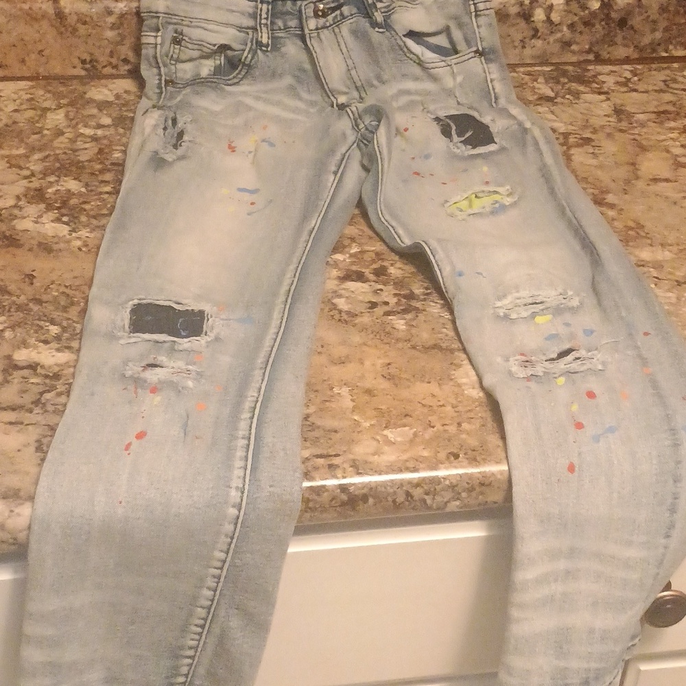 Boys Size 12 Parish Nation Paint Splatter Jeans Like New